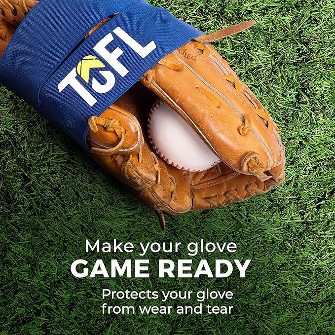 TOFL Baseball Glove Wrap Band for Mitt Shaping | Elastic Strap with Adjustable Closure for Pocket Forming & Storage | Youth & Adult Softball Mitt Care Accessory (Color & Quantity Options)