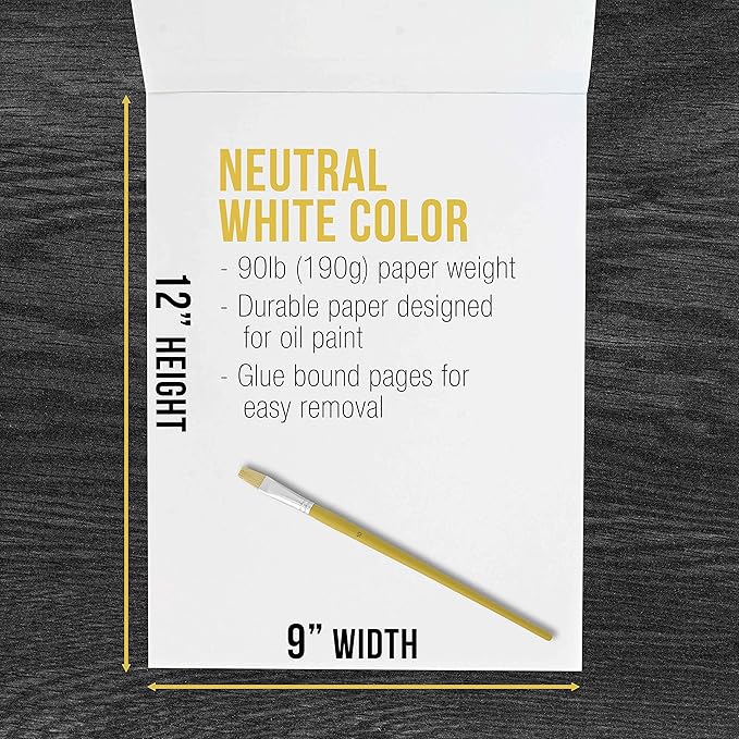 U.S. Art Supply 9" x 12" Premium Heavy-Weight Oil Painting Pad - 90lb - Oil - Image 3