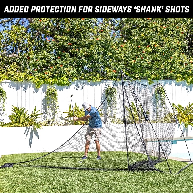 GoSports Shank Net Attachment for Golf Hitting Nets - Black or Red