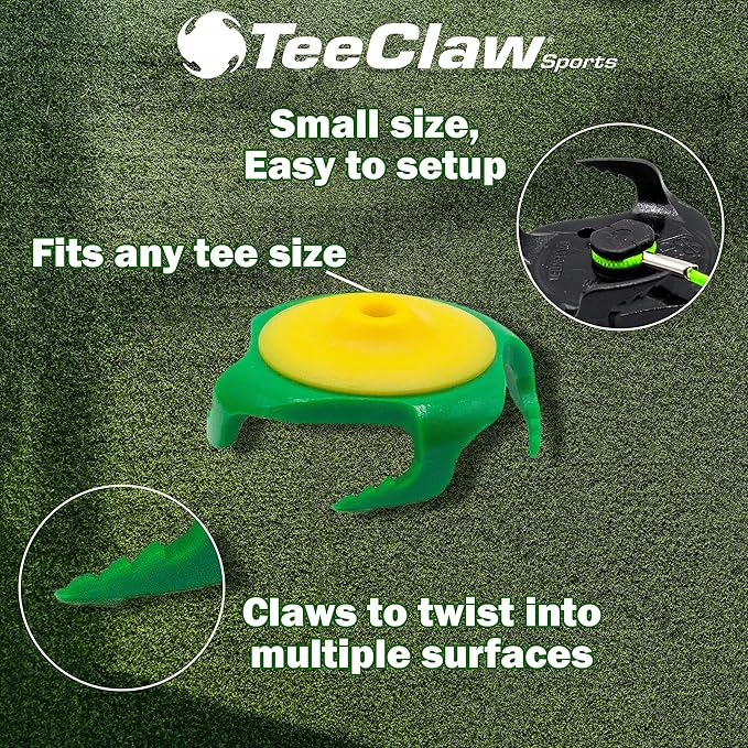Tee Claw Golf Tee Holder, Golf Mat Tee, Golf Alignment String, Baseball Agility Training for Indoor and Outdoor, Made in The USA.