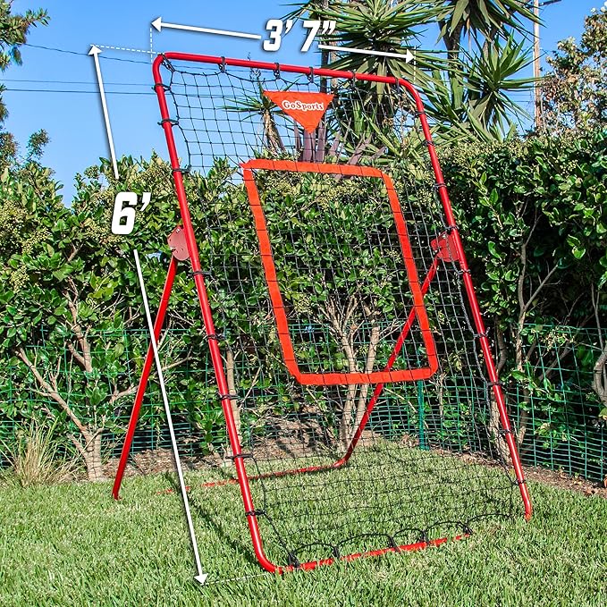 GoSports Baseball & Softball Pitching and Fielding Rebounder - Pitch Back Net - Choose Your Size