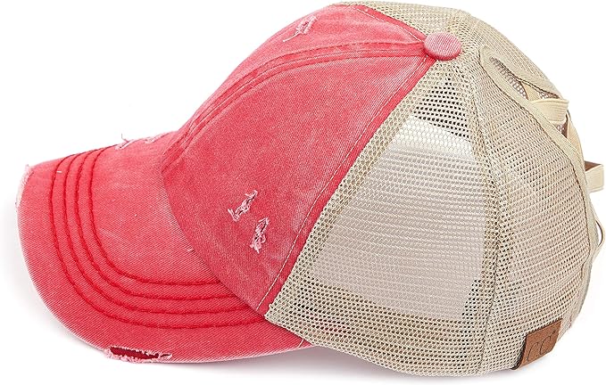 C.C Ponycap Messy High Bun Ponytail Adjustable Glitter Mesh Trucker Baseball Cap