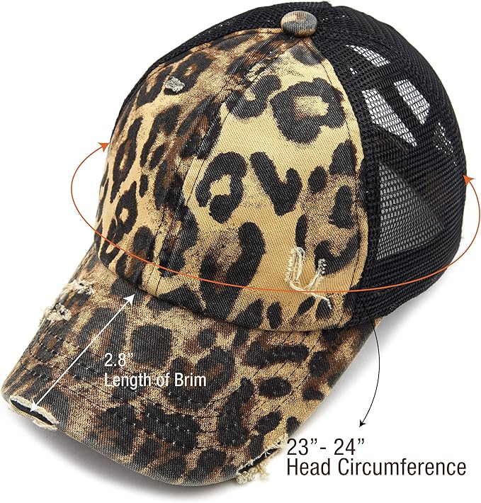 C.C Ponycap Messy High Bun Ponytail Adjustable Glitter Mesh Trucker Baseball Cap