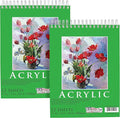 U.S. Art Supply 9x12 Premium Heavy-Weight Acrylic Painting Paper Pad, 2 Pack by USArtSupply