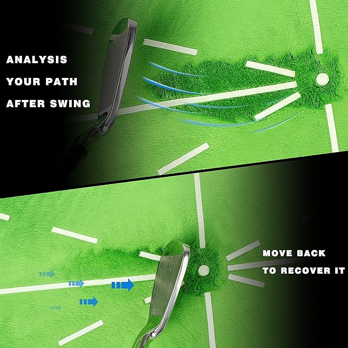 CHAMPKEY Heavy-Duty Golf Hitting Mat - Swing Path Feedback Golf Practice Mat - Ideal for Indoor and Outdoor Training