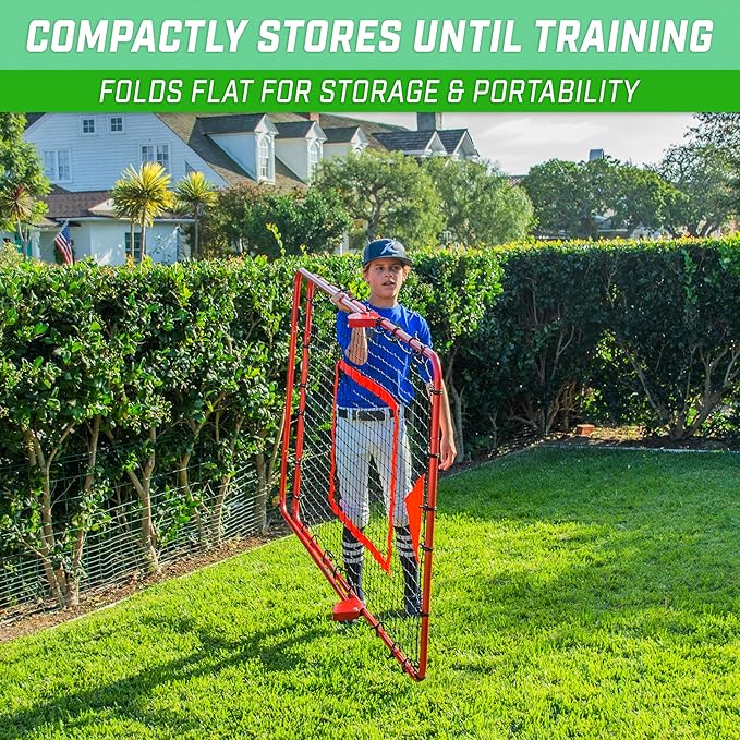 GoSports Baseball & Softball Pitching and Fielding Rebounder - Pitch Back Net - Choose Your Size