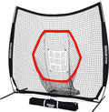 GoSports 7 ft x 7 ft Baseball & Softball Nets - Red, Black, or PRO -Practice Hitting & Pitching Net with Bow Type Frame, Carry Bag and Strike Zone, Great for All Skill Levels