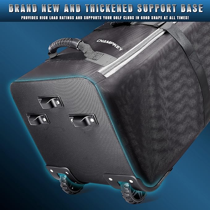 CHAMPKEY Premium Soft-Padded Golf Travel Bags for Airlines - Travel Golf Gags for Airlines with Premium Oxford Fabric and Oversized Wheels