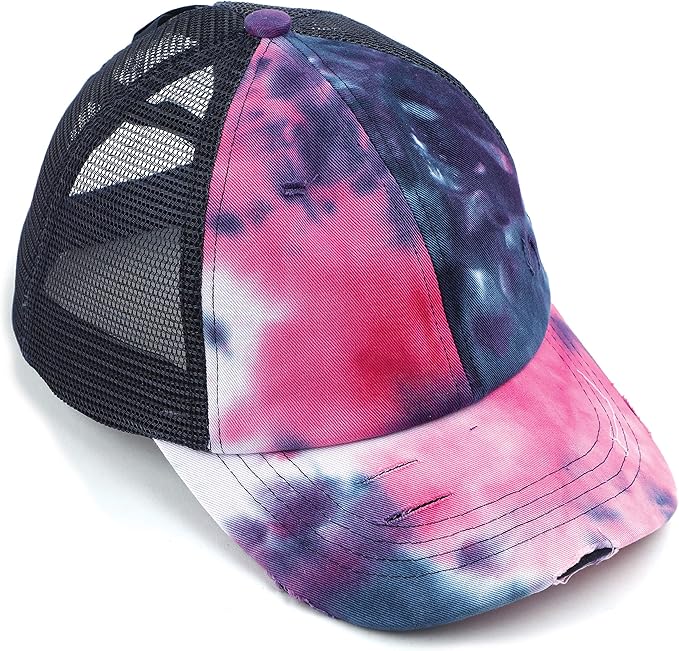 C.C Ponycap Messy High Bun Ponytail Adjustable Glitter Mesh Trucker Baseball Cap