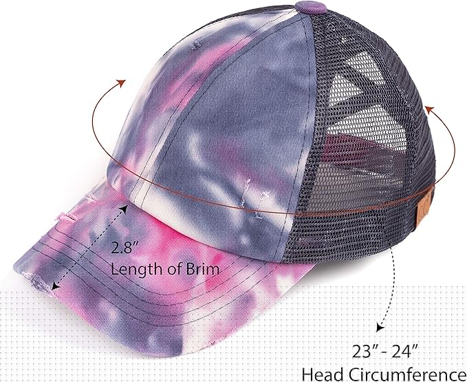 C.C Ponycap Messy High Bun Ponytail Adjustable Glitter Mesh Trucker Baseball Cap
