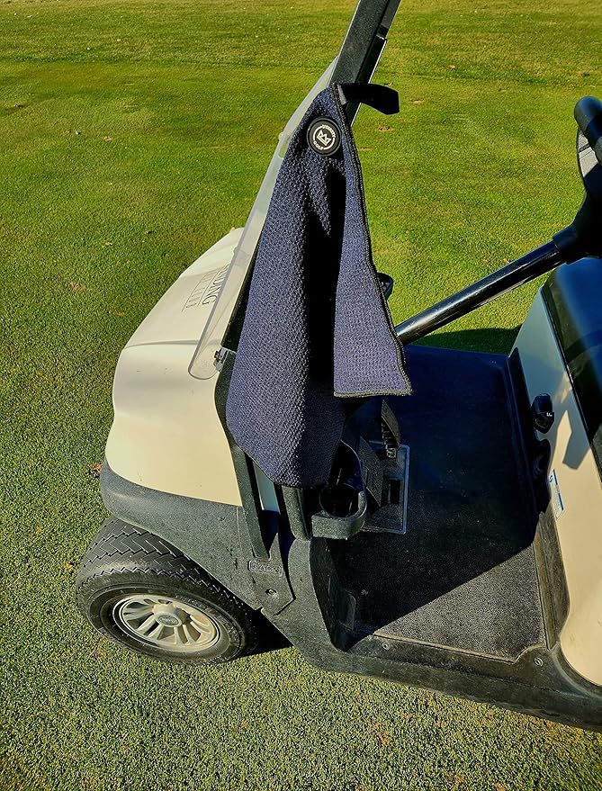 Magnetic Golf Towel for Golf Bags - Microfiber Golf Towels for Men & Women - Waffle Golf Bag Towel with Magnet (Gray)