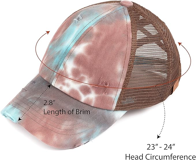 C.C Ponycap Messy High Bun Ponytail Adjustable Glitter Mesh Trucker Baseball Cap