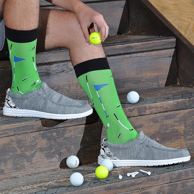 Cavertin Men's Funny Socks Hunting Fishing Football Baseball Gaming Golf Taco Pizza Bacon Christmas Gift for Men