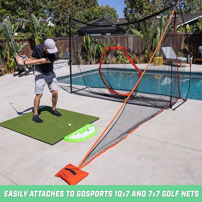 GoSports Shank Net Attachment for Golf Hitting Nets - Black or Red