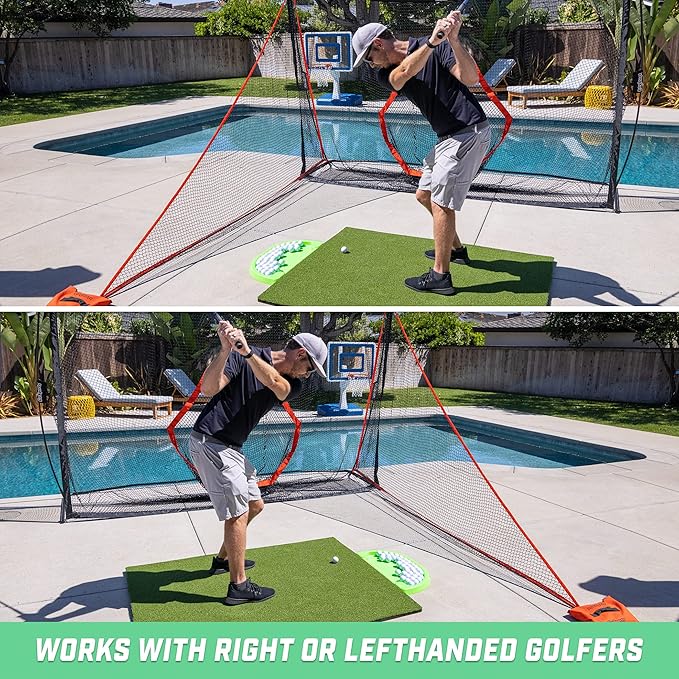 GoSports Shank Net Attachment for Golf Hitting Nets - Black or Red