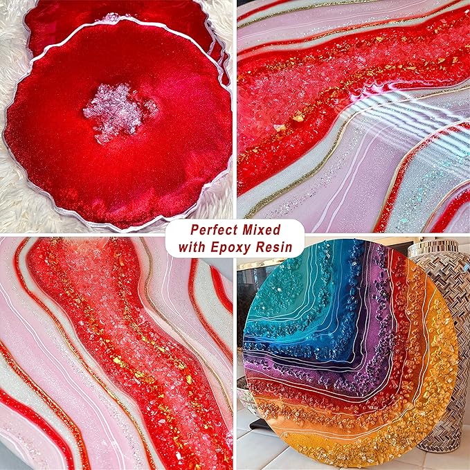 Deep Red Mica Powder Pigment -Cosmetic Grade Metallic Mica Powder - Image 7