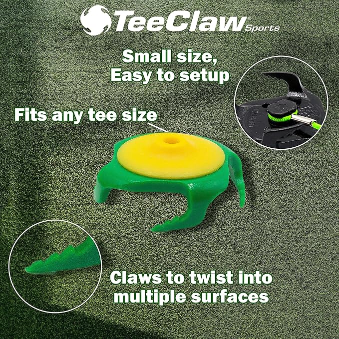 Tee Claw Golf Tee Holder, Golf Mat Tee, Golf Alignment String, Baseball Agility Training for Indoor and Outdoor, Made in The USA.