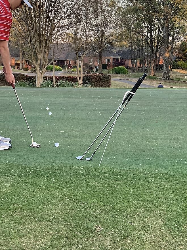 V-Shaped Golf Club Stand Keeps Your Clubs Clean, Dry & Visible, V-Stick Club Stand Made of Highly Durable Stainless Steel - Easy to Carry Golf Club Holder