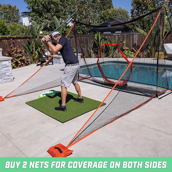 GoSports Shank Net Attachment for Golf Hitting Nets - Black or Red