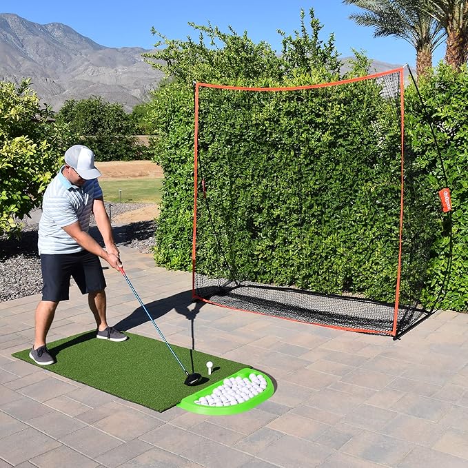 GoSports All-Weather Golf Ball Trays with 70 Ball Capacity - Black or Green - Compatible with All Hitting Mats