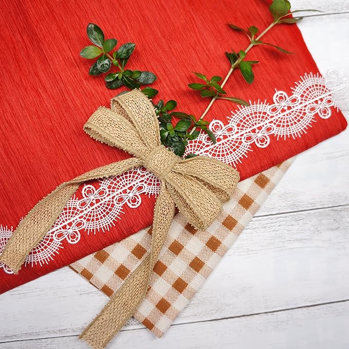 CT CRAFT LLC Burlap Fabric Wired Ribbon 3/4" x 20 Yards Natural Color - Image 5
