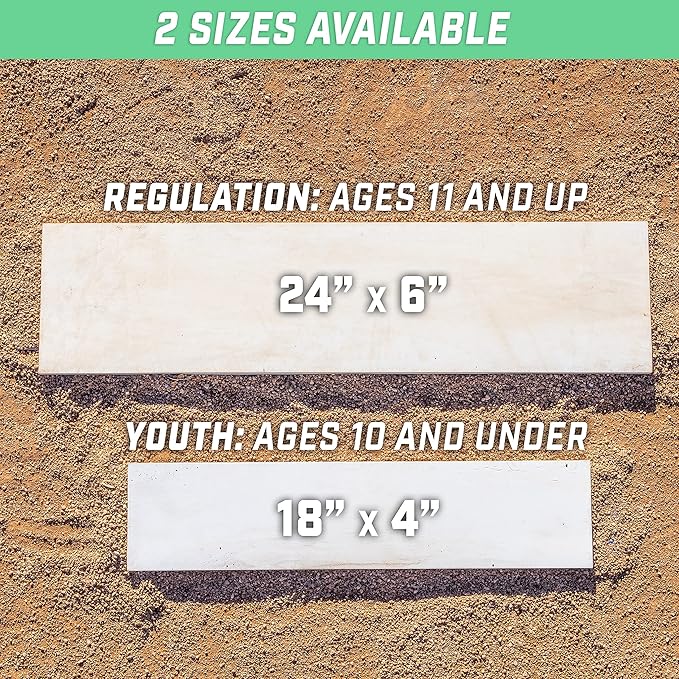 GoSports Baseball & Softball Pitching Mound Rubber - 24" and 18" Sizes